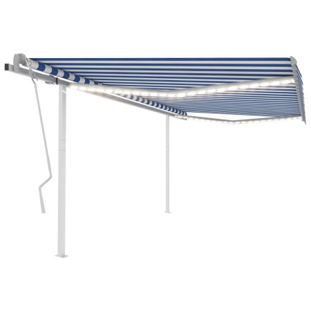 Toldo manual retráctil con LED azul y blanco 4x3,5 m en Toldos | Comprar online en Foru.es