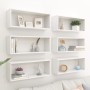 Estantes cubo de pared 6 uds contrachapada blanco 60x15x23 cm en Estanterías | Comprar online en Foru.es
