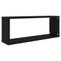 Estante cubo de pared 2 uds contrachapado negro 60x15x23 cm en Estanterías | Comprar online en Foru.es