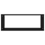 Estante cubo de pared 2 uds contrachapado negro 60x15x23 cm en Estanterías | Comprar online en Foru.es