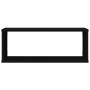 Estante cubo de pared 4 uds contrachapado negro 60x15x23 cm en Estanterías | Comprar online en Foru.es