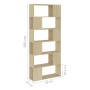 Estantería divisor de espacios contrachapada roble 80x24x186 cm de vidaXL, Librerías y estanterías - Ref: Foro24-809155, Prec...