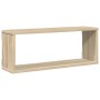 Estante cubo pared 4 uds contrachapado roble Sonoma 60x15x23 cm en Estanterías | Comprar online en Foru.es