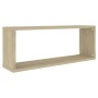 Estante cubo pared 6 uds contrachapado roble Sonoma 60x15x23 cm en Estanterías | Comprar online en Foru.es