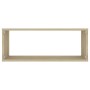 Estante cubo pared 6 uds contrachapado roble Sonoma 60x15x23 cm en Estanterías | Comprar online en Foru.es