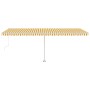 Toldo automático LED sensor de viento amarillo blanco 600x350cm de vidaXL, Toldos - Ref: Foro24-3069693, Precio: 918,60 €, De...
