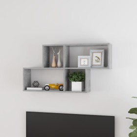 Estante de pared madera contrachapada gris hormigón 100x18x53cm en Estanterías | Comprar online en Foru.es