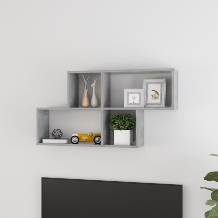 Estante de pared madera contrachapada gris hormigón 100x18x53cm en Estanterías | Comprar online en Foru.es