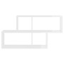 Estante de pared madera contrachapada blanco brillo 100x18x53cm en Estanterías | Comprar online en Foru.es