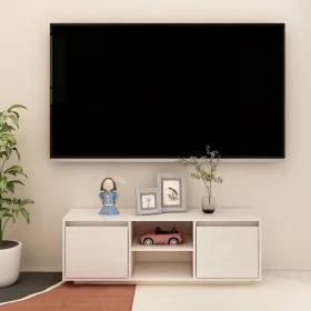 Mueble de TV madera maciza de pino blanco 110x30x40 cm de vidaXL, Muebles TV - Ref: Foro24-809901, Precio: 68,01 €, Descuento: %