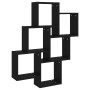 Estante cubo de pared madera contrachapada negro 78x15x93 cm en Estanterías | Comprar online en Foru.es