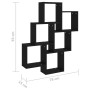 Estante cubo de pared madera contrachapada negro 78x15x93 cm en Estanterías | Comprar online en Foru.es