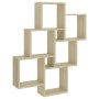 Estante cubo pared madera contrachapada roble Sonoma 78x15x93cm en Estanterías | Comprar online en Foru.es