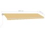 Toldo automático LED sensor de viento amarillo blanco 600x350cm de vidaXL, Toldos - Ref: Foro24-3069693, Precio: 918,60 €, De...