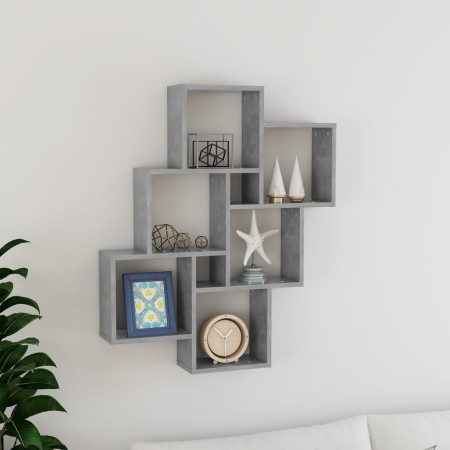 Estante cubo de pared contrachapado gris hormigón 78x15x93 cm en Estanterías | Comprar online en Foru.es