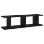 Estante de pared 2 uds madera contrachapada negro 75x18x20 cm en Estanterías | Comprar online en Foru.es