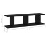 Estante de pared 2 uds madera contrachapada negro 75x18x20 cm en Estanterías | Comprar online en Foru.es