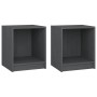 Mesita de noche 2 uds madera de pino gris 35,5x33,5x41,5 cm de vidaXL, Mesitas de noche - Ref: Foro24-809924, Precio: 36,91 €...