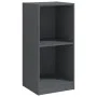 Armario auxiliar madera maciza de pino gris 35,5x33,5x76 cm de vidaXL, Taquillas y armarios de almacenamiento - Ref: Foro24-8...