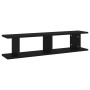 Estantes de pared 2 uds madera contrachapada negro 90x18x20 cm en Estanterías | Comprar online en Foru.es