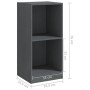 Armario auxiliar madera maciza de pino gris 35,5x33,5x76 cm de vidaXL, Taquillas y armarios de almacenamiento - Ref: Foro24-8...