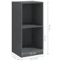 Armario auxiliar madera maciza de pino gris 35,5x33,5x76 cm de vidaXL, Taquillas y armarios de almacenamiento - Ref: Foro24-8...