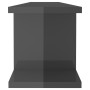 Estantes de pared 2 uds contrachapado gris brillante 90x18x20cm en Estanterías | Comprar online en Foru.es