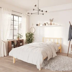 Estructura de cama madera maciza de pino 90x190 cm de vidaXL, Camas y somieres - Ref: Foro24-810047, Precio: 71,22 €, Descuen...