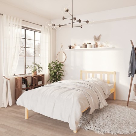 Estructura de cama madera maciza de pino 90x190 cm de vidaXL, Camas y somieres - Ref: Foro24-810047, Precio: 72,16 €, Descuen...