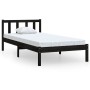 Estructura de cama madera maciza de pino negro 75x190 cm de vidaXL, Camas y somieres - Ref: Foro24-810046, Precio: 92,96 €, D...