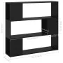 Estantería/divisor de espacios negro 100x24x94 cm de vidaXL, Librerías y estanterías - Ref: Foro24-809180, Precio: 57,98 €, D...