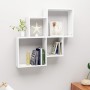Estante de cubo pared madera contrachapada blanco 80x15x78,5 cm en Estanterías | Comprar online en Foru.es