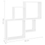 Estante de cubo pared madera contrachapada blanco 80x15x78,5 cm en Estanterías | Comprar online en Foru.es