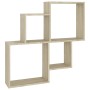 Estante cubo de pared contrachapado roble Sonoma 80x15x78,5 cm en Estanterías | Comprar online en Foru.es
