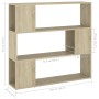 Estantería divisor de espacios color roble Sonoma 100x24x94 cm de vidaXL, Librerías y estanterías - Ref: Foro24-809182, Preci...