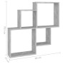 Estante cubo de pared contrachapado gris hormigón 80x15x78,5 cm en Estanterías | Comprar online en Foru.es