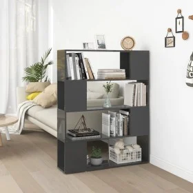 Estantería/divisor de espacios gris brillo 100x24x124 cm de vidaXL, Librerías y estanterías - Ref: Foro24-809196, Precio: 61,...