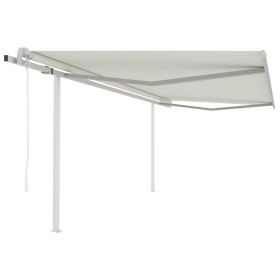 Toldo retráctil automático con postes crema 4x3,5 m en Toldos | Comprar online en Foru.es