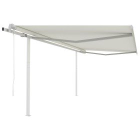Toldo retráctil automático con postes crema 4x3,5 m en Toldos | Comprar online en Foru.es
