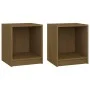 Mesita noche 2 uds madera pino marrón miel 35,5x33,5x41,5cm de vidaXL, Mesitas de noche - Ref: Foro24-809926, Precio: 35,54 €...