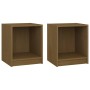 Mesita noche 2 uds madera pino marrón miel 35,5x33,5x41,5cm de vidaXL, Mesitas de noche - Ref: Foro24-809926, Precio: 35,54 €...
