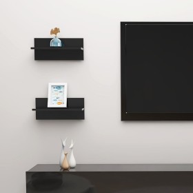 Estantes de pared 2 unidades negro brillo 40x11,5x18 cm en Estanterías | Comprar online en Foru.es