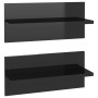 Estantes de pared 2 unidades negro brillo 40x11,5x18 cm en Estanterías | Comprar online en Foru.es