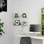 Estante de pared 2 uds madera contrachapada blanco 80x11,5x18cm en Estanterías | Comprar online en Foru.es