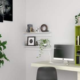 Estante de pared 2 uds madera contrachapada blanco 80x11,5x18cm en Estanterías | Comprar online en Foru.es