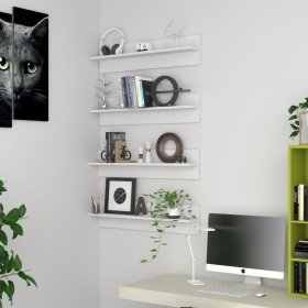 Estante de pared 4 uds madera contrachapada blanco 80x11,5x18cm en Estanterías | Comprar online en Foru.es
