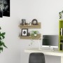 Estantes de pared 2 uds contrachapada color roble 80x11,5x18 cm en Estanterías | Comprar online en Foru.es