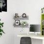 Estante de pared 2 uds contrachapado gris hormigón 80x11,5x18cm en Estanterías | Comprar online en Foru.es