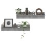 Estante de pared 2 uds contrachapado gris hormigón 80x11,5x18cm en Estanterías | Comprar online en Foru.es