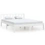 White solid pine wood bed frame 140x190 cm by vidaXL, Beds and slatted bases - Ref: Foro24-810063, Price: 100,56 €, Discount: %